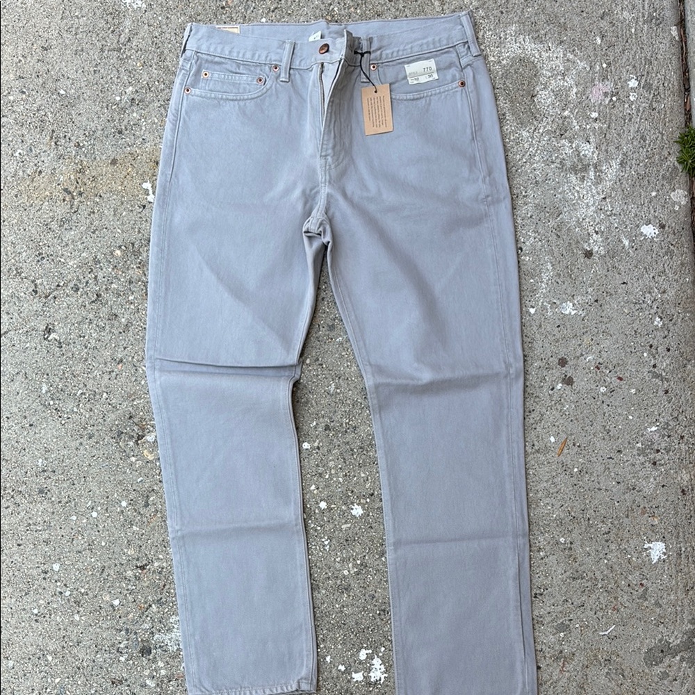 J.CREW 770 Straight-fit Garment-Dyed Jean - Size 32 x 30 - Grey - American Made